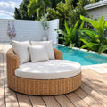 Round Rattan Daybed, Aluminium Frame