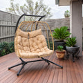 Double Hanging Egg Chair with Stand