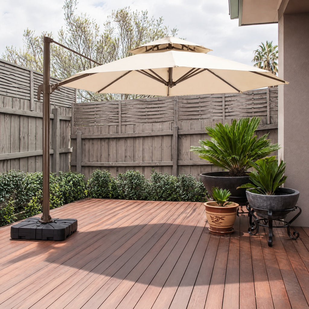 Double-Roof Cantilever Umbrella with Base