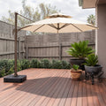 Double-Roof Cantilever Umbrella with Base