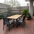 Aluminium Dining Set with Timber Armrests
