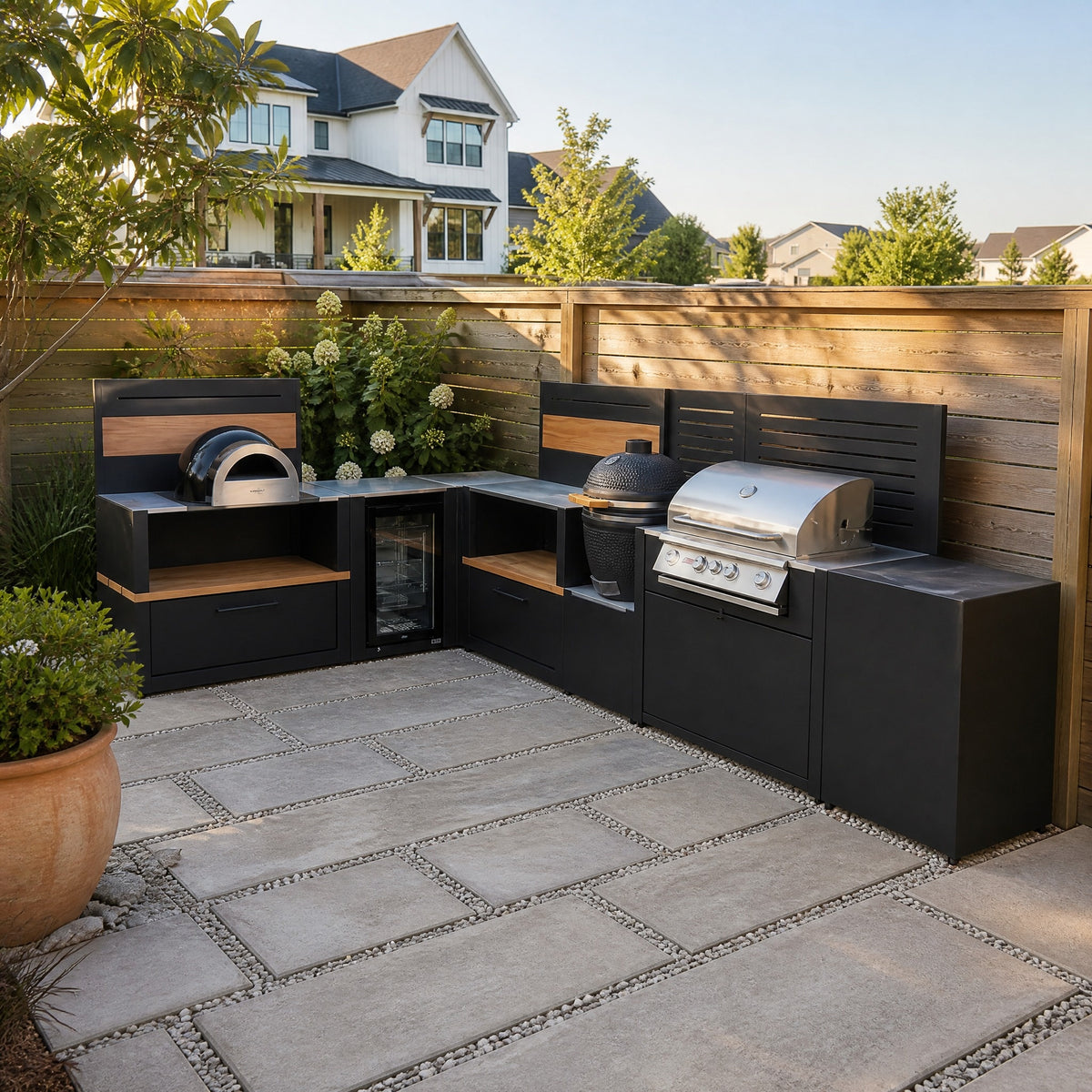 Outdoor Kitchen with Built-In Smoker