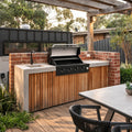 4-Burner Built-In Gas BBQ, Black