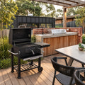 Large Charcoal Barrel BBQ on Cart