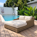 Rattan Sun Lounger with Thick Cushion
