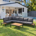 L-Shaped Outdoor Lounge Set with Coffee Table