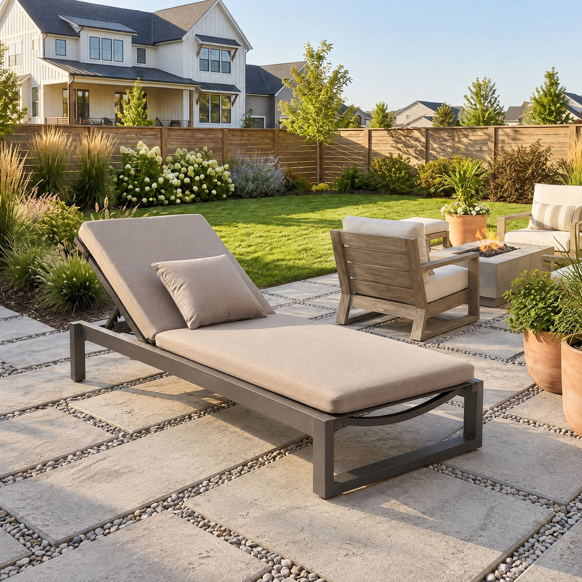Aluminium Sun Lounger with Cushion