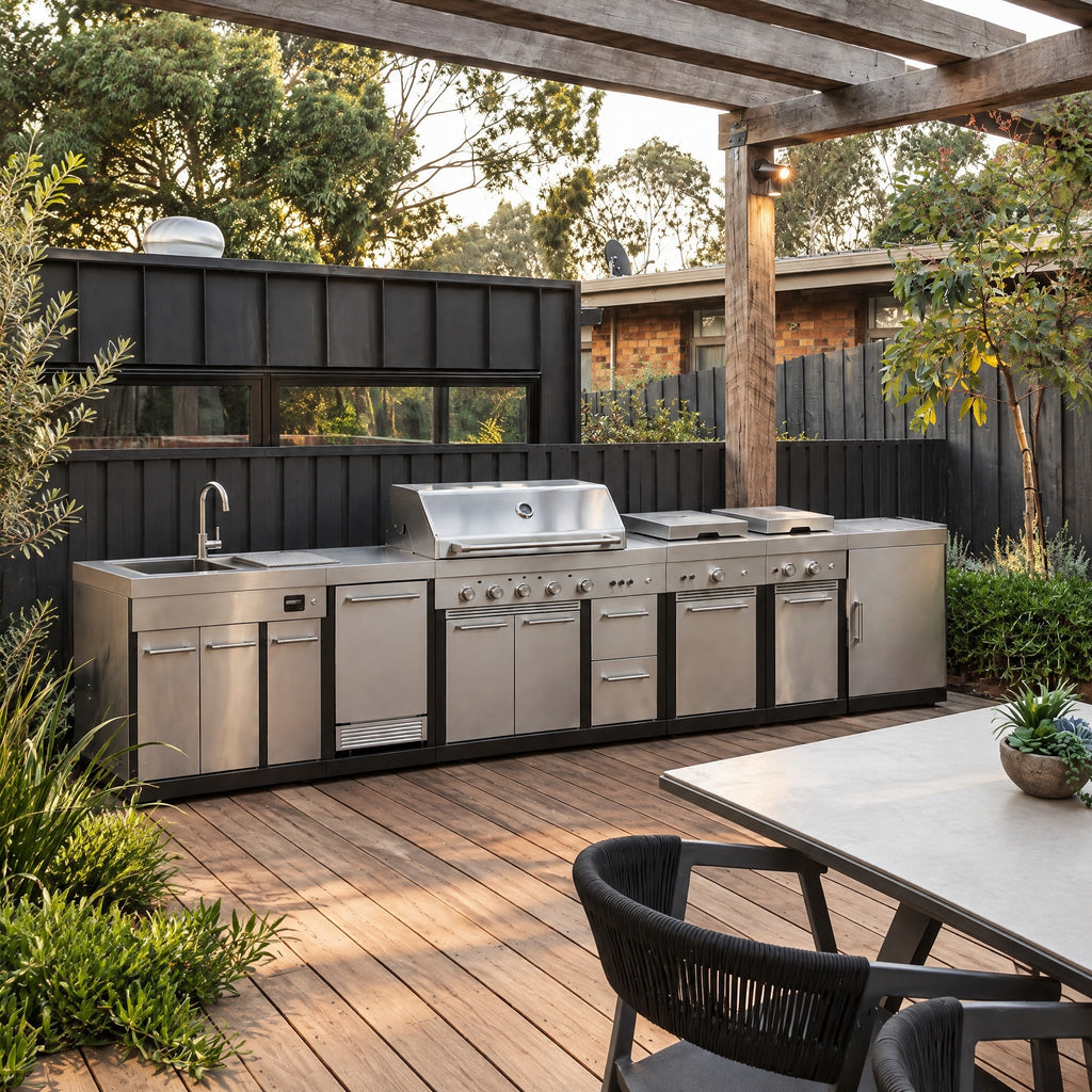 304 Stainless Steel Outdoor Kitchen with BBQ and Sink