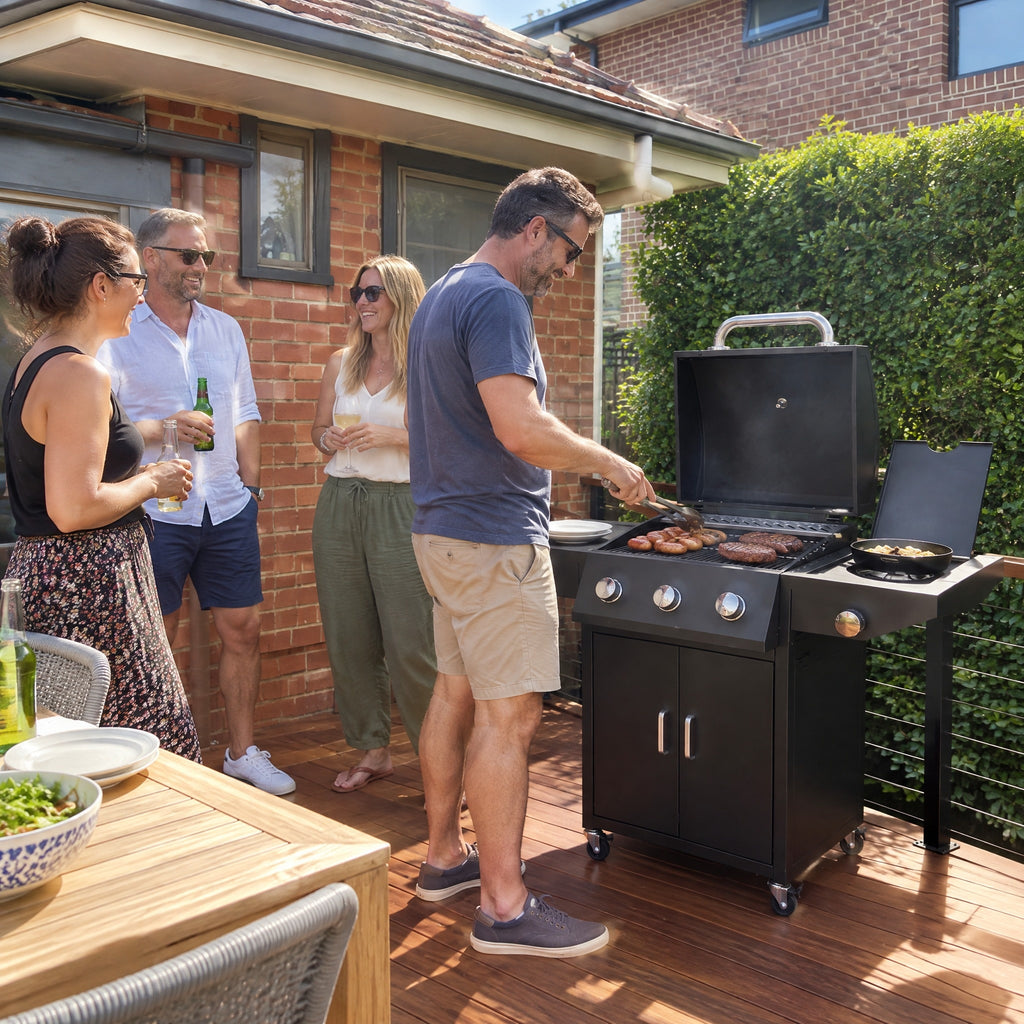 3+1 Burner Compact Gas BBQ - in use