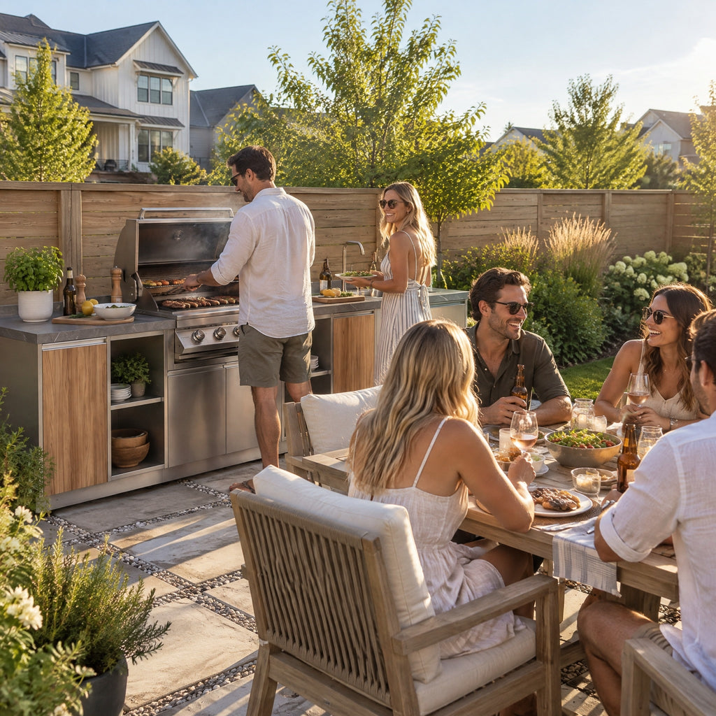 Modular 304 Stainless Steel Outdoor Kitchen - in use