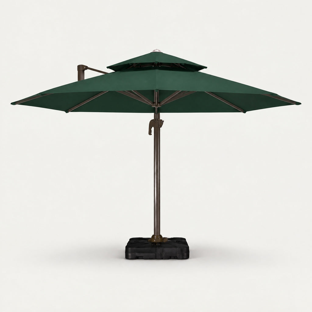 Large Cantilever Umbrella, Green - front view