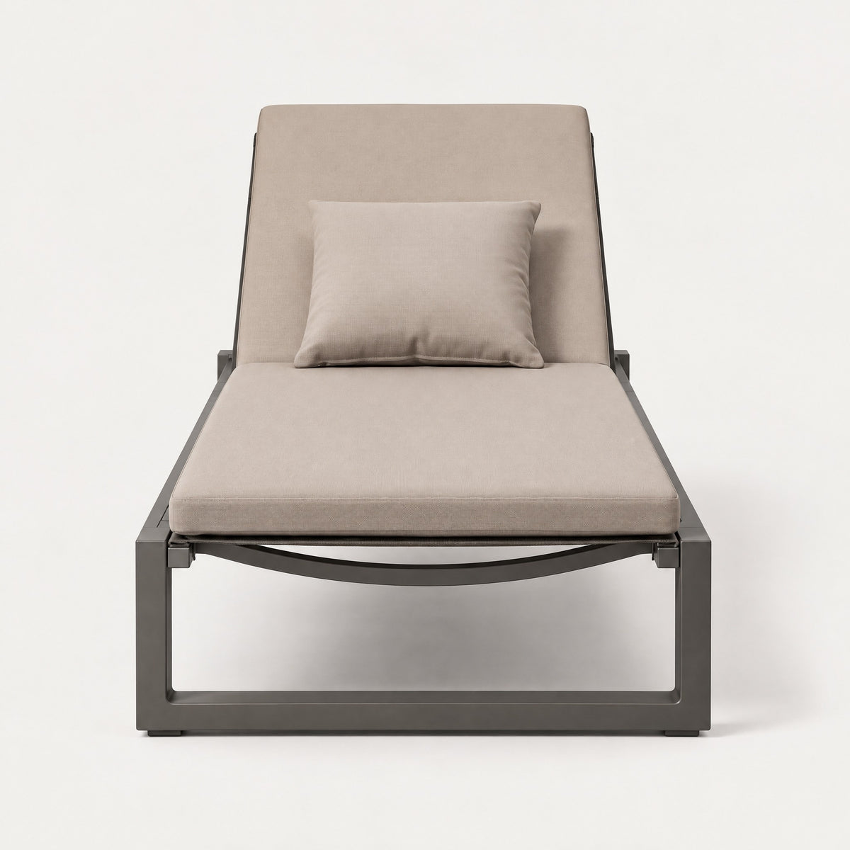 Aluminium Sun Lounger with Cushion - front view