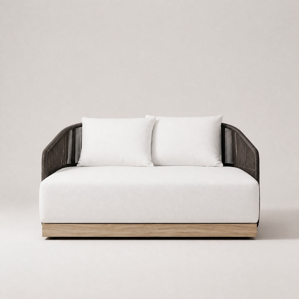 Rope Outdoor Daybed, Aluminium Base - front view