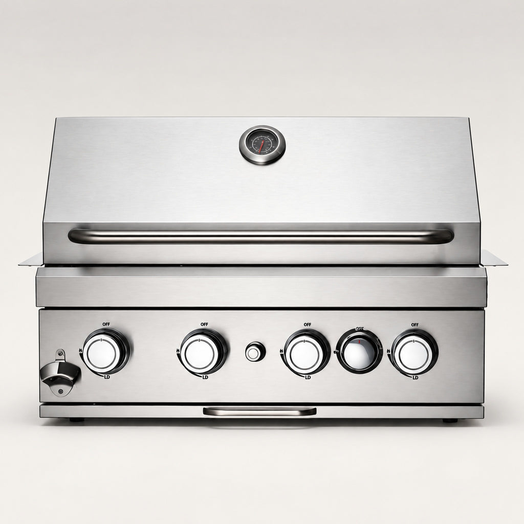 5-Burner Built-In Stainless Gas BBQ - front view