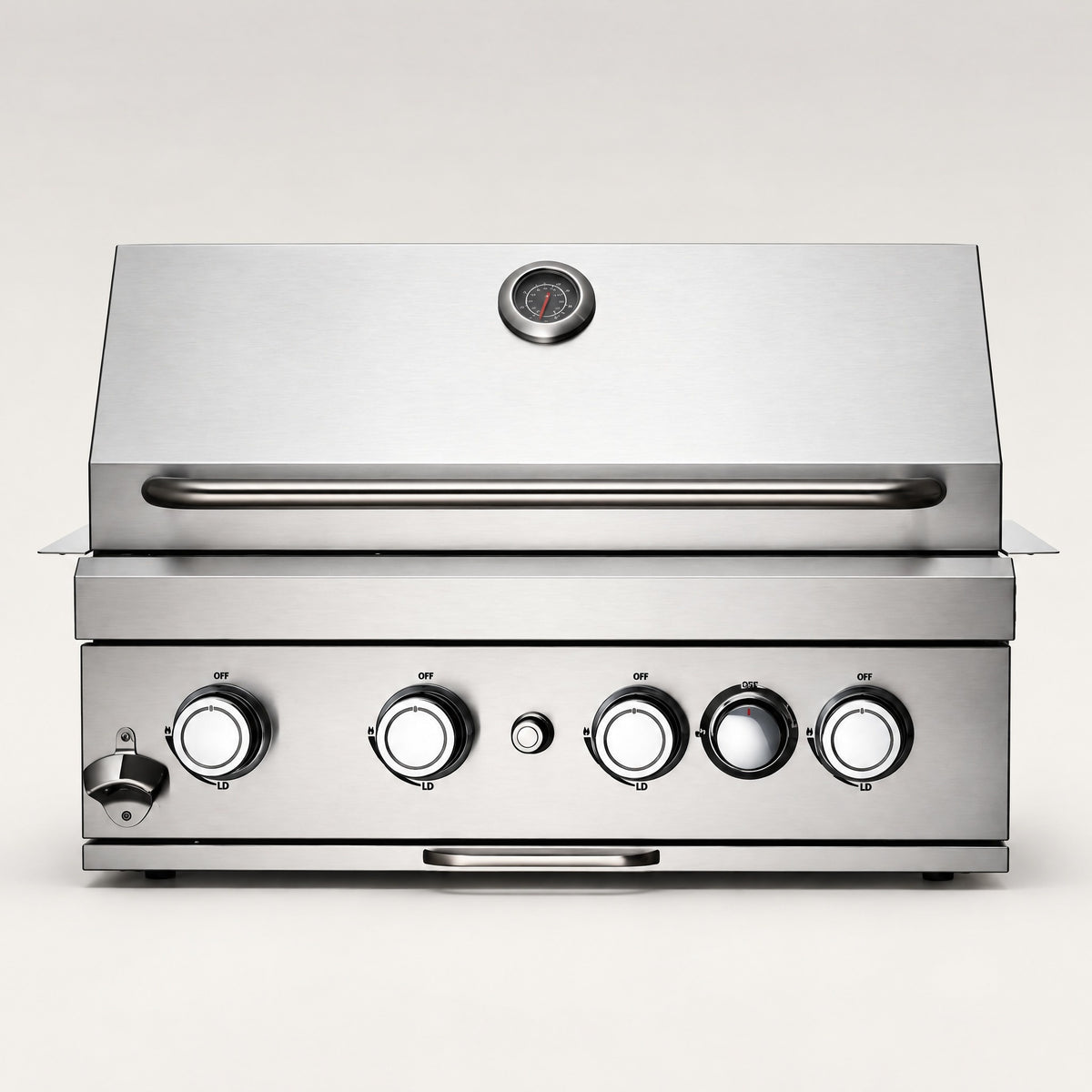 5-Burner Built-In Stainless Gas BBQ - front view