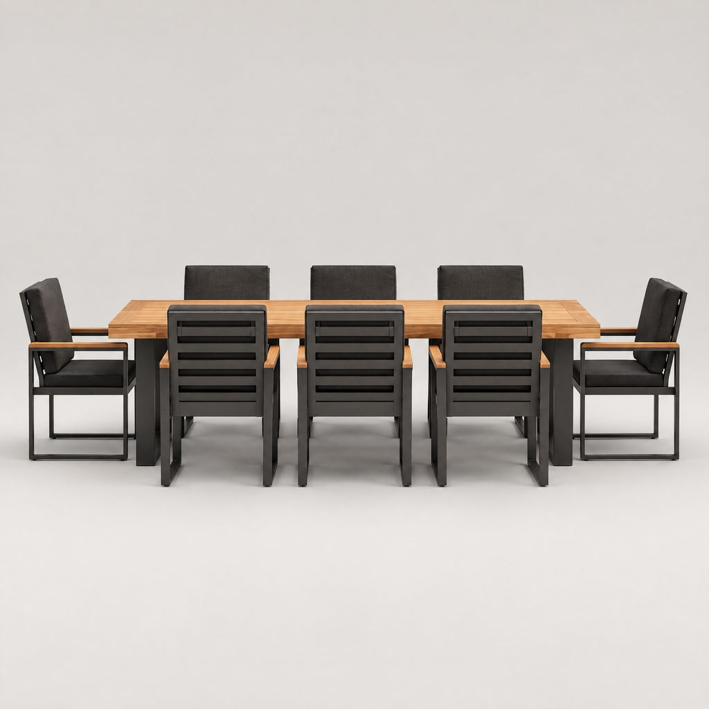 Cast Aluminium Outdoor Dining Set - front view