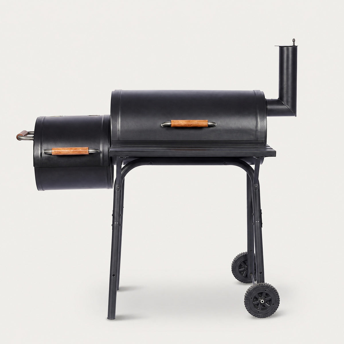 Large Charcoal BBQ with Wooden Handles - front view