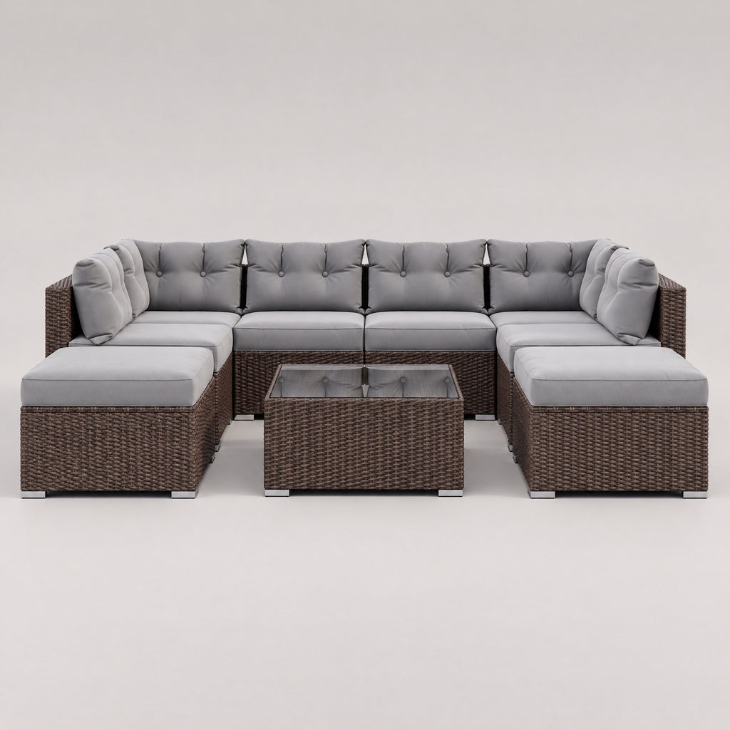 Rattan Sectional Outdoor Sofa Set - front view