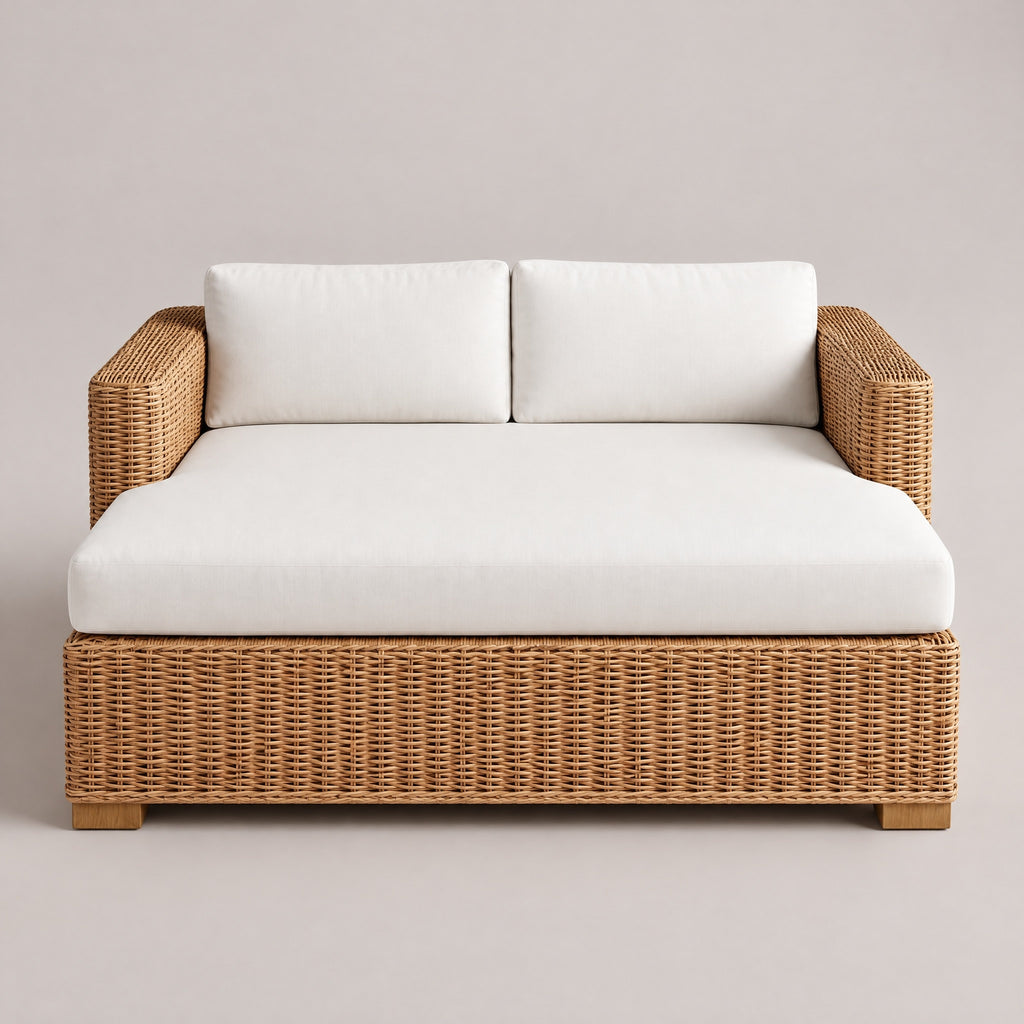 Rattan Outdoor Daybed - front view