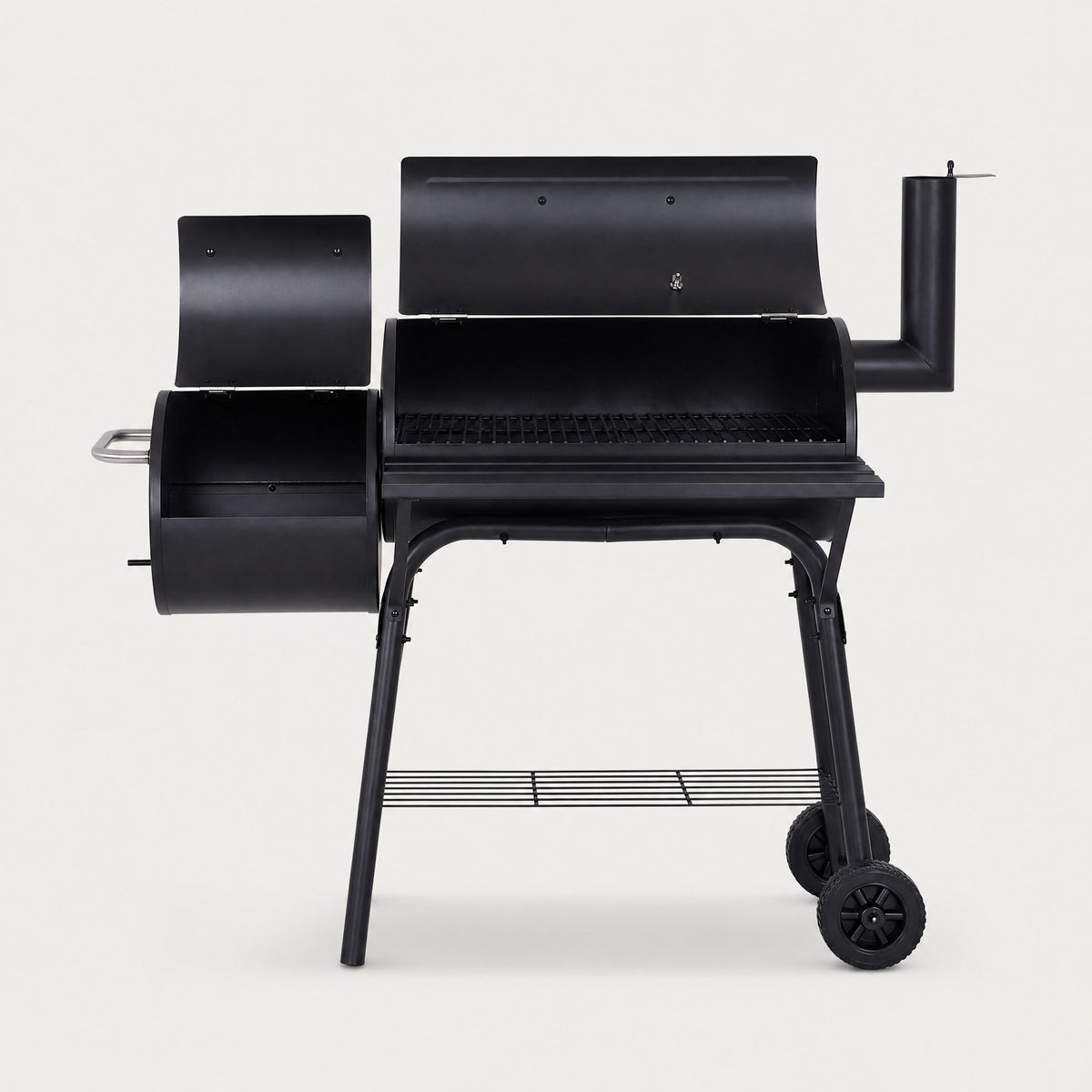 American-Style Charcoal Smoker Grill - front view