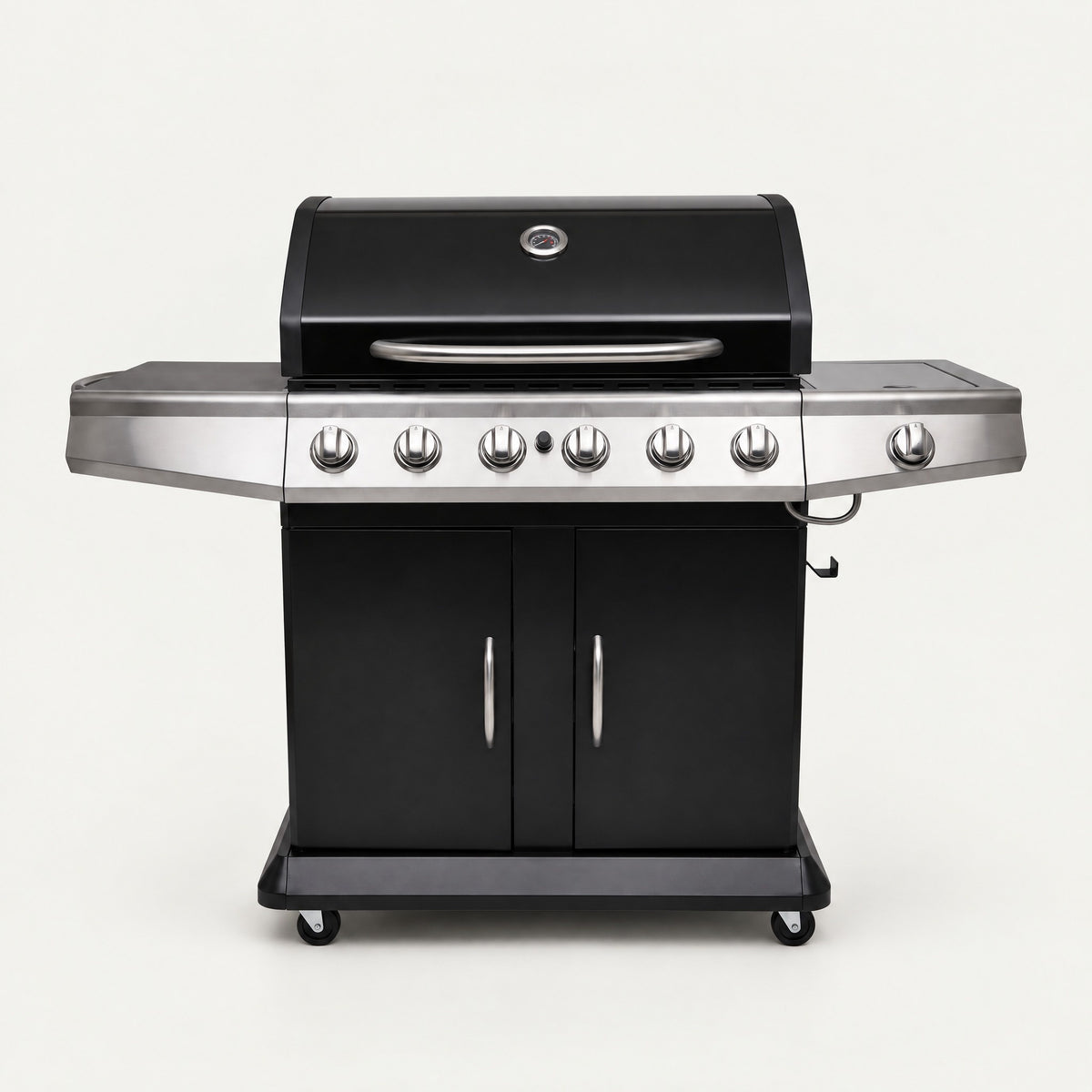 6+1 Burner Stainless Gas BBQ, Electronic Ignition - front view