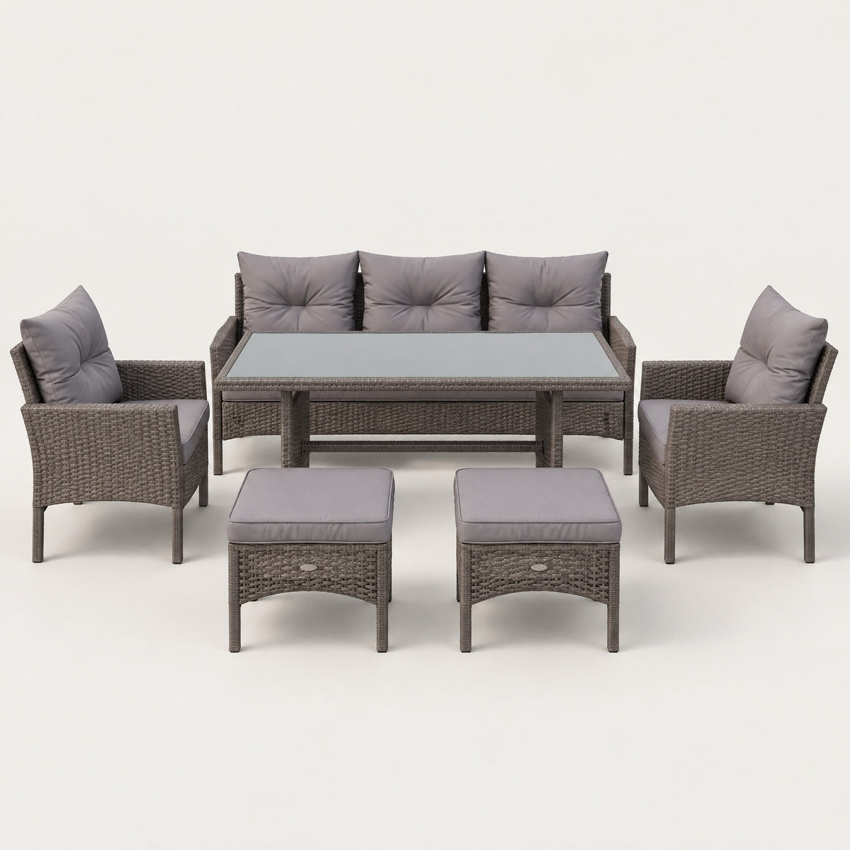 Rattan Outdoor Lounge and Dining Set - front view