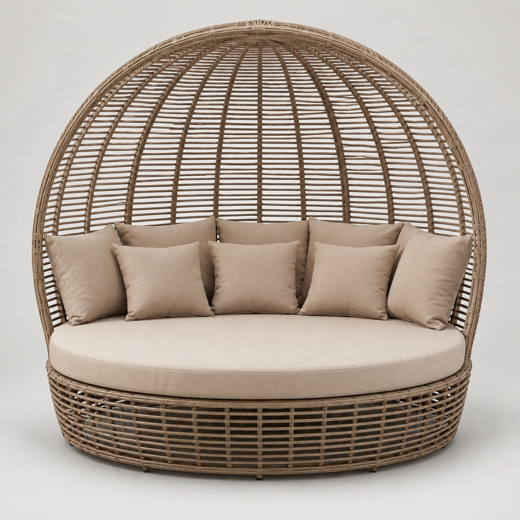 Rattan Dome Outdoor Daybed - front view