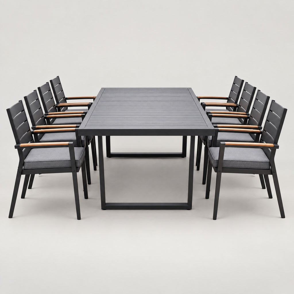 8-Seater Extendable Aluminium Dining Set - front view