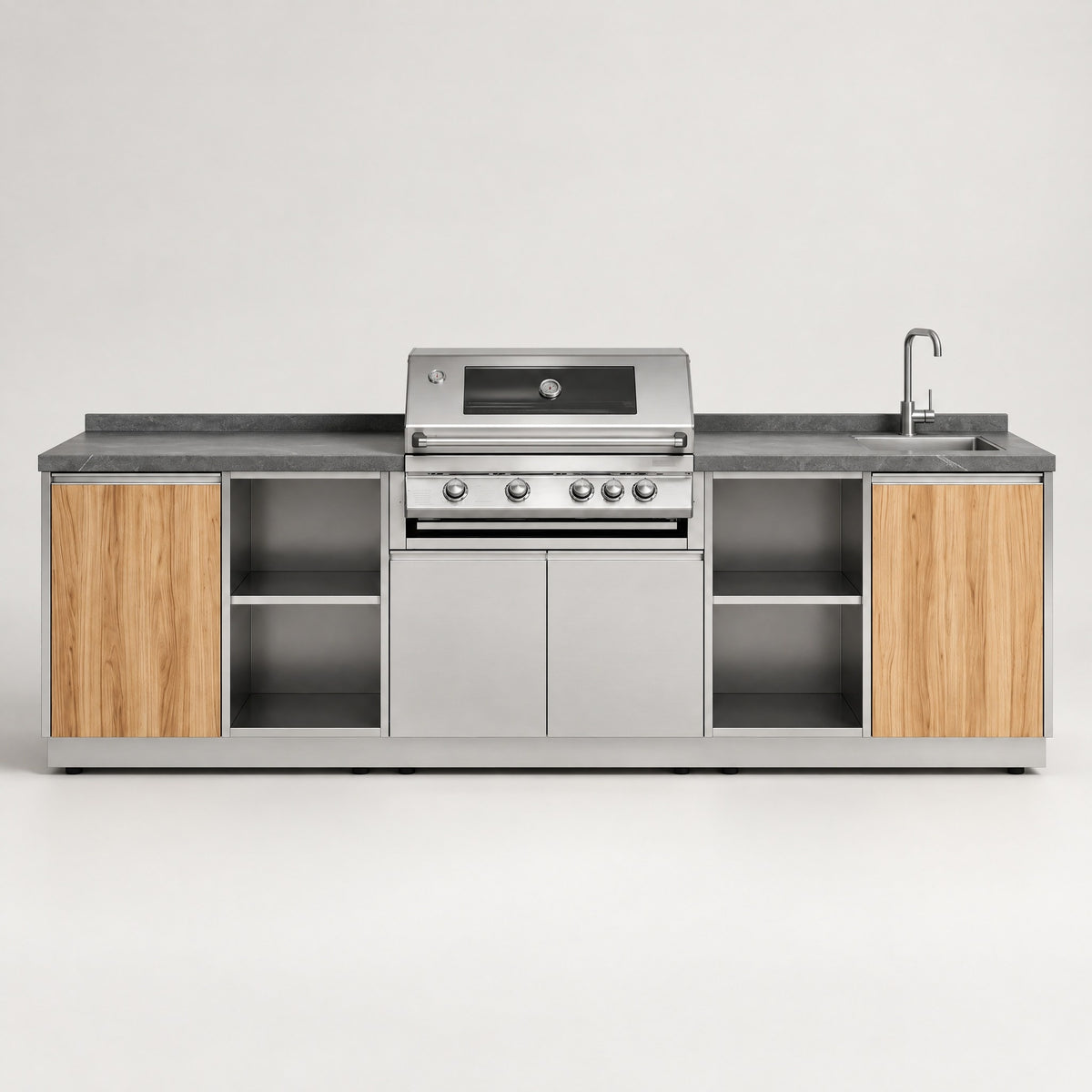 Modular 304 Stainless Steel Outdoor Kitchen - front view