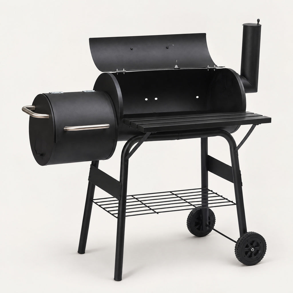 Twin Charcoal BBQ Grill - side view