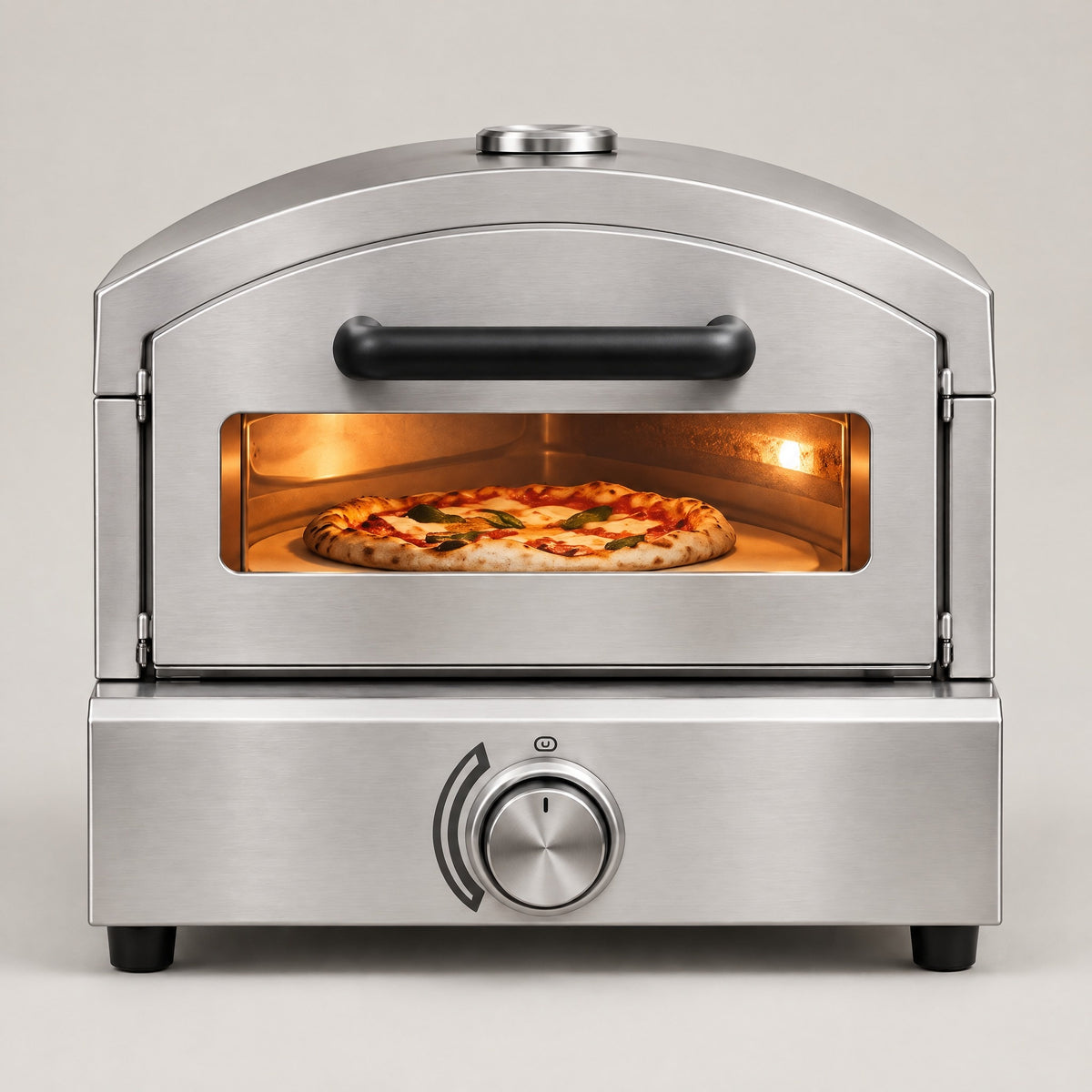Countertop Gas Pizza Oven with Glass Door - front view
