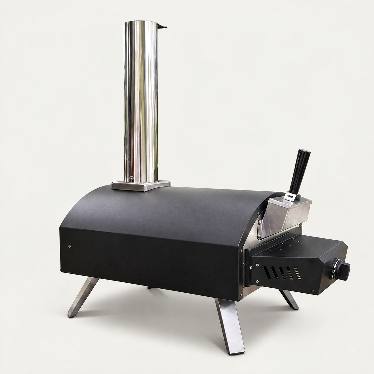13" Multi-Fuel Pizza Oven, Gas and Wood - side view