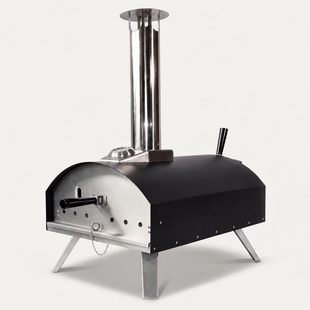 16" Portable Pizza Oven with Chimney - side view