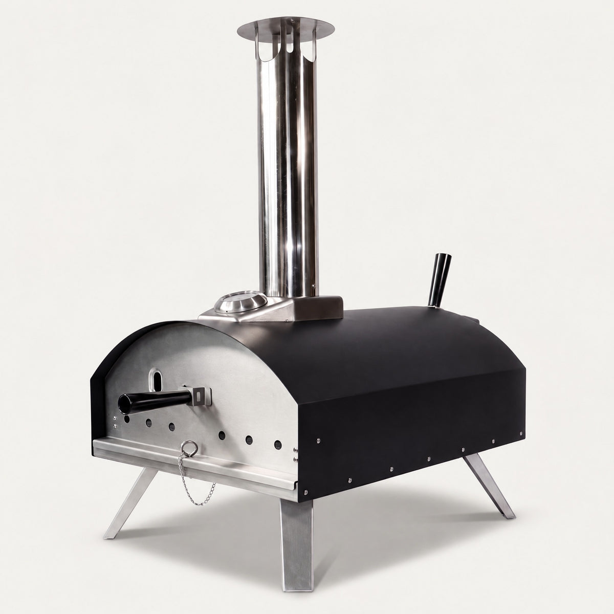 16" Portable Pizza Oven with Chimney - side view