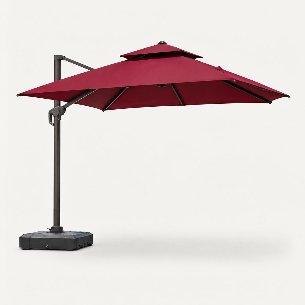 Cantilever Umbrella, Red - side view