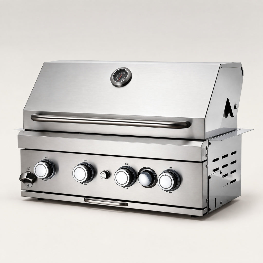 5-Burner Built-In Stainless Gas BBQ - side view