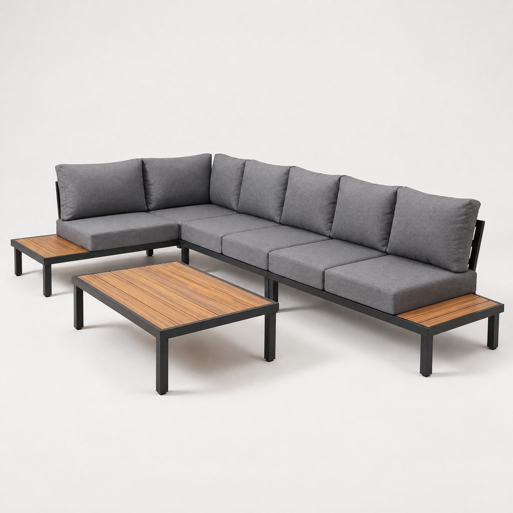 Modular Outdoor Sofa Set, Steel Frame - side view