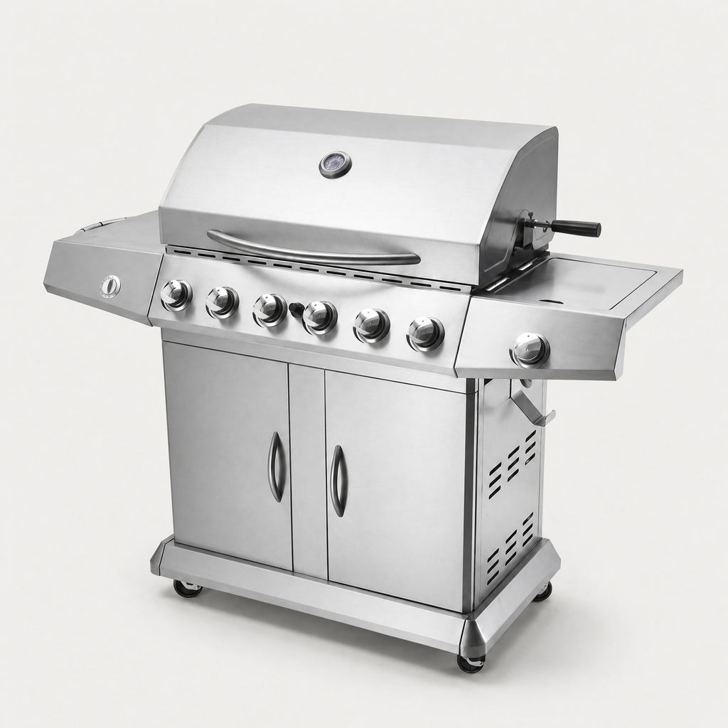 7-Burner Stainless Steel Gas BBQ - side view