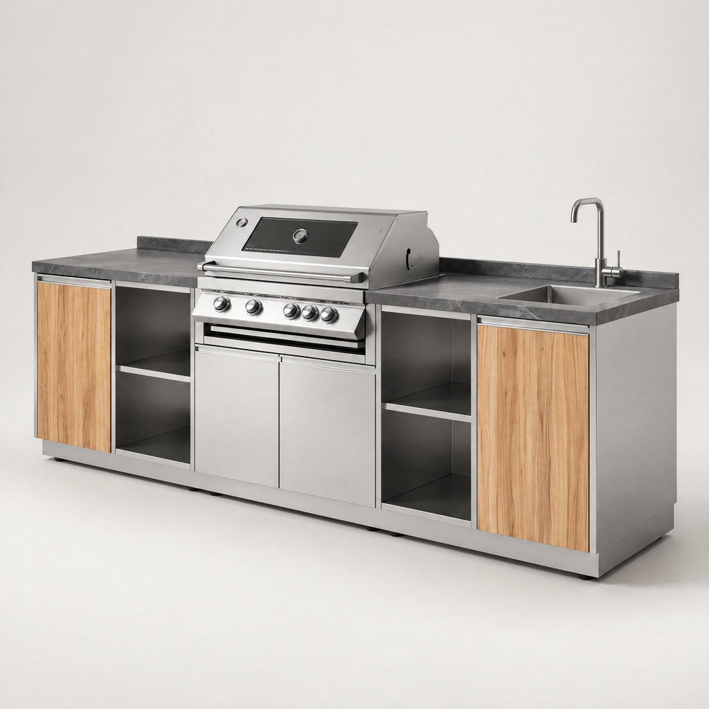 Modular 304 Stainless Steel Outdoor Kitchen - side view