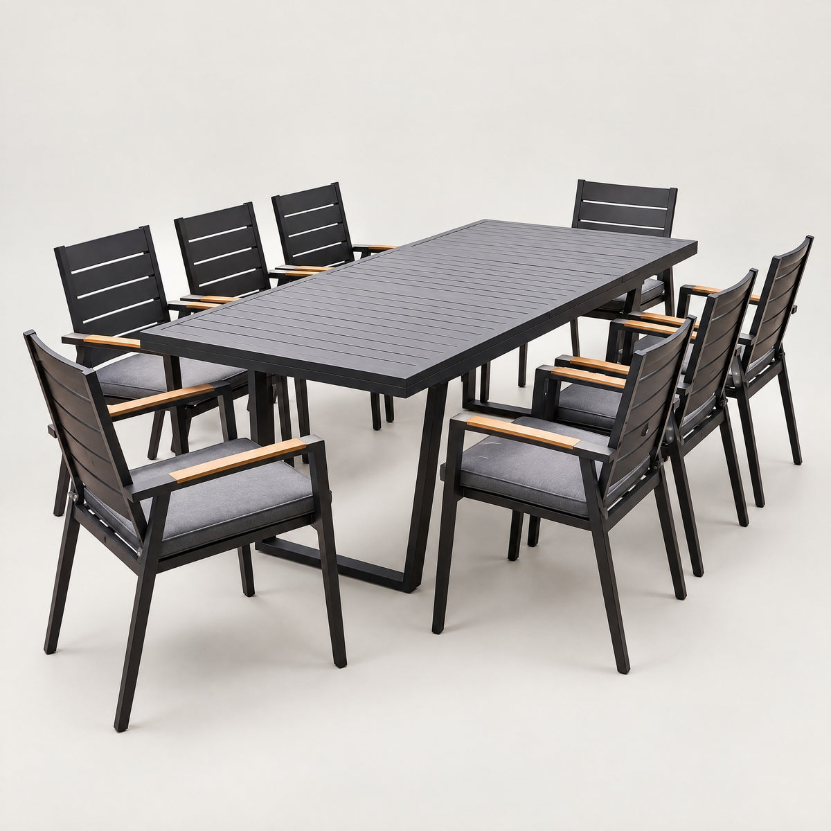 8-Seater Extendable Aluminium Dining Set - side view