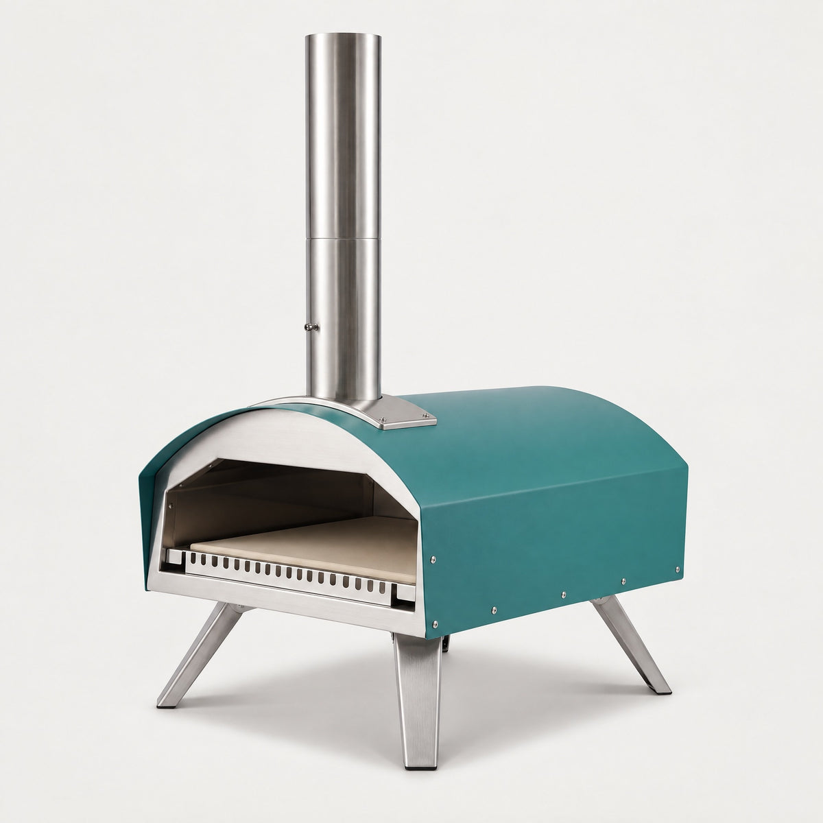 12" Stainless Gas Pizza Oven, U-Burner - side view