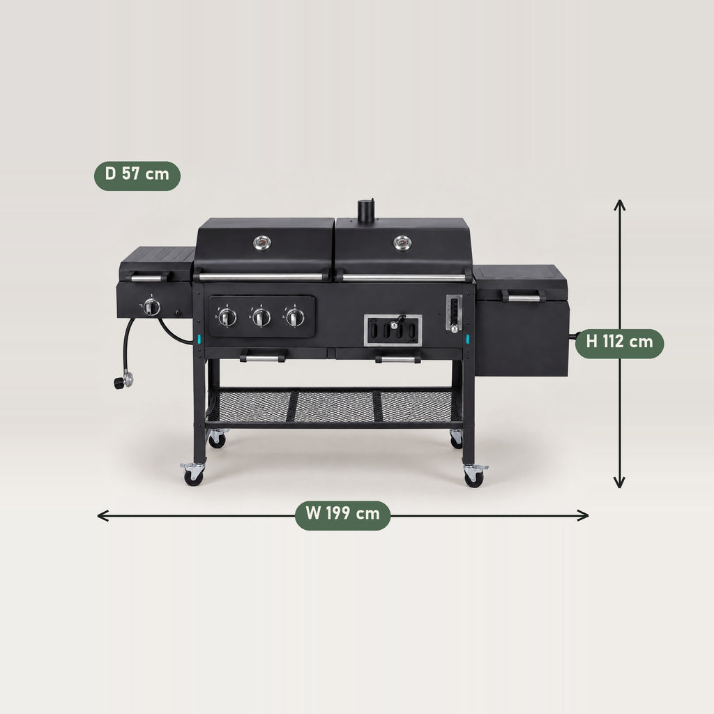 Gas and Charcoal Combo Grill - dimensions