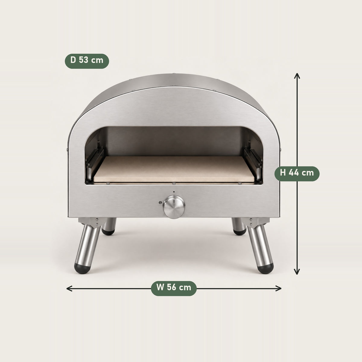 Stainless Steel Portable Gas Pizza Oven - dimensions
