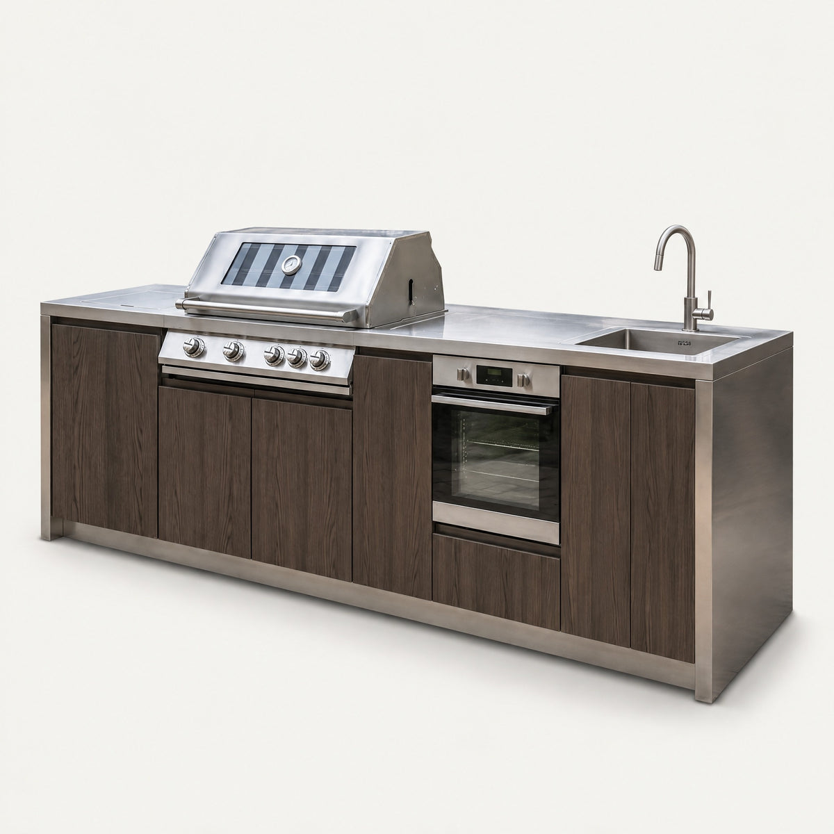 316 Stainless Outdoor Kitchen Island with Tap - side view