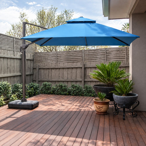 360° Rotating Cantilever Umbrella, Blue