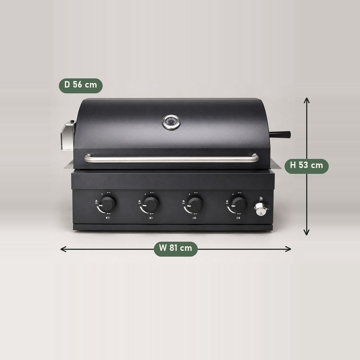Built-In Gas BBQ, Electronic Ignition - dimensions