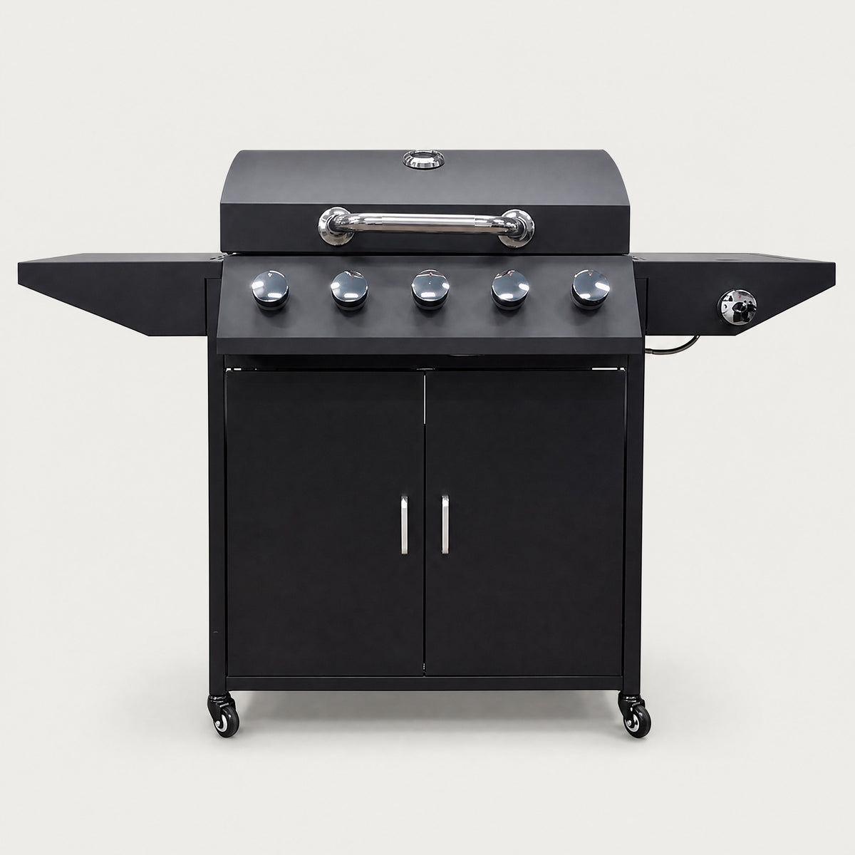 5-Burner Gas BBQ with Side Burner, Powder-Coated - front view