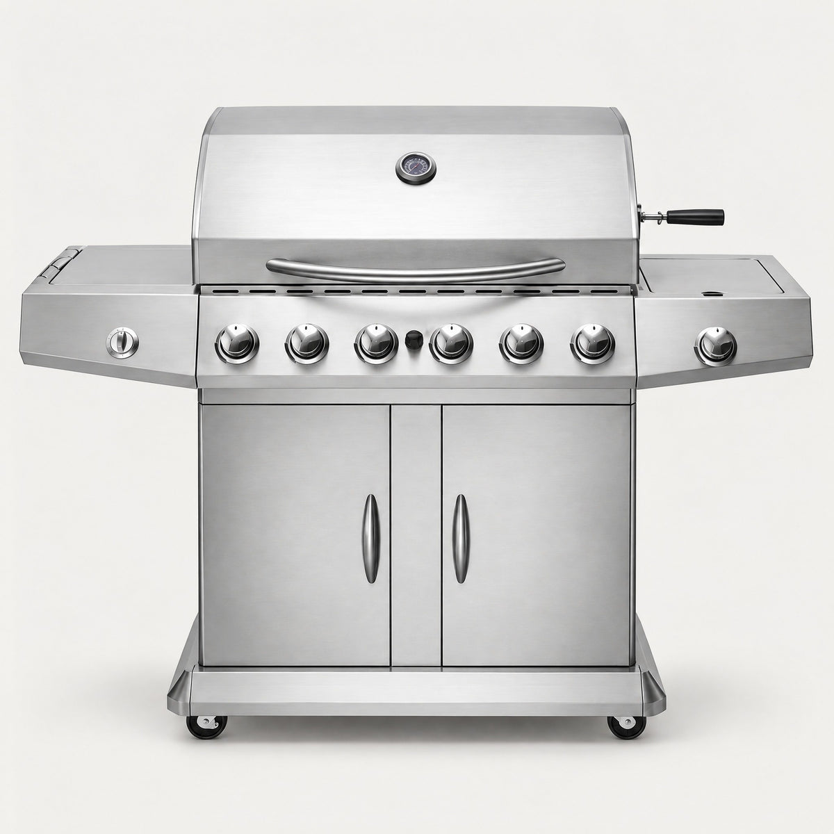 7-Burner Stainless Steel Gas BBQ - front view