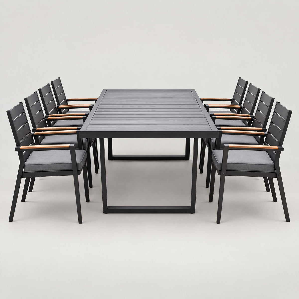 8-Seater Extendable Aluminium Dining Set - front view