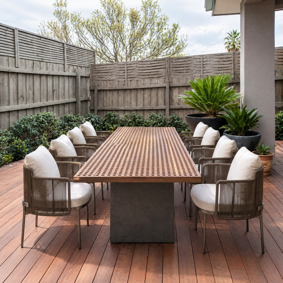 Aluminium and Rope Dining Set
